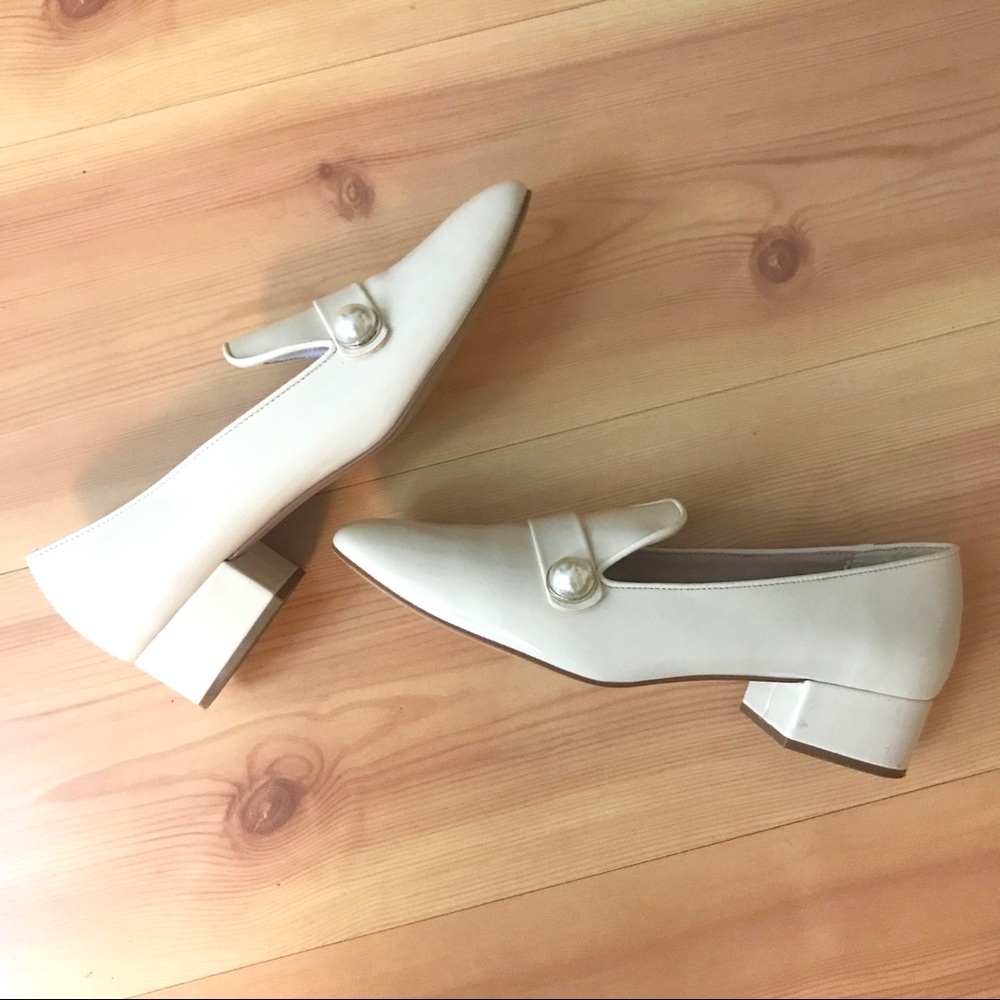 Zara Shoes | Faux Cream Patent Leather